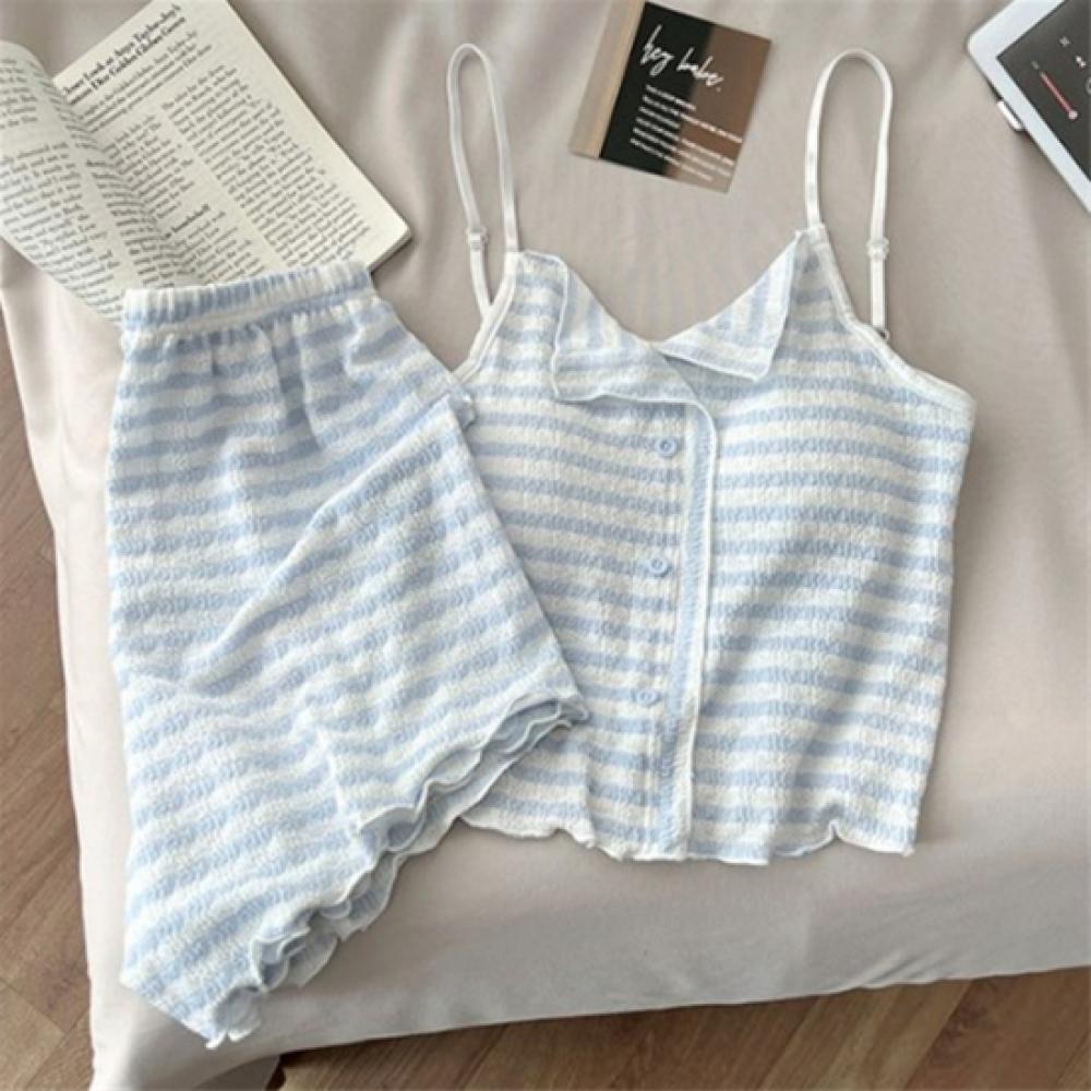 New ArrivalS Open Run Women S paStel Stripe SleeveleSS ShortS Set