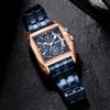 Megir Blue Stainless Steel Men Watch Rectangle Big Dial Business Quartz Men's Wristwatches Relogio Masculino Military Watch Man