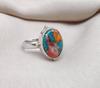925 Sterling Silver Spiny Oyster Turquoise Ring: Handmade Boho Jewelry