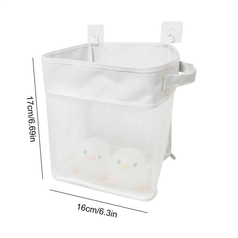 

Bath Toys Storage Bag Mesh Bathtub Kids Toy Holder With Hook Large Opening Bathroom Toy Storage Hangable Bag For Boys Girls Toys білий