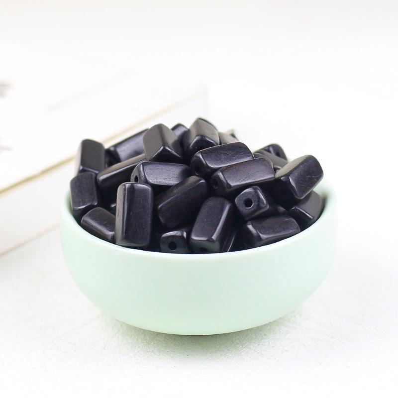 Ebony Rectangular Beads for DIY Jewelry - Buddhist Bracelet & Handmade Student Accessories