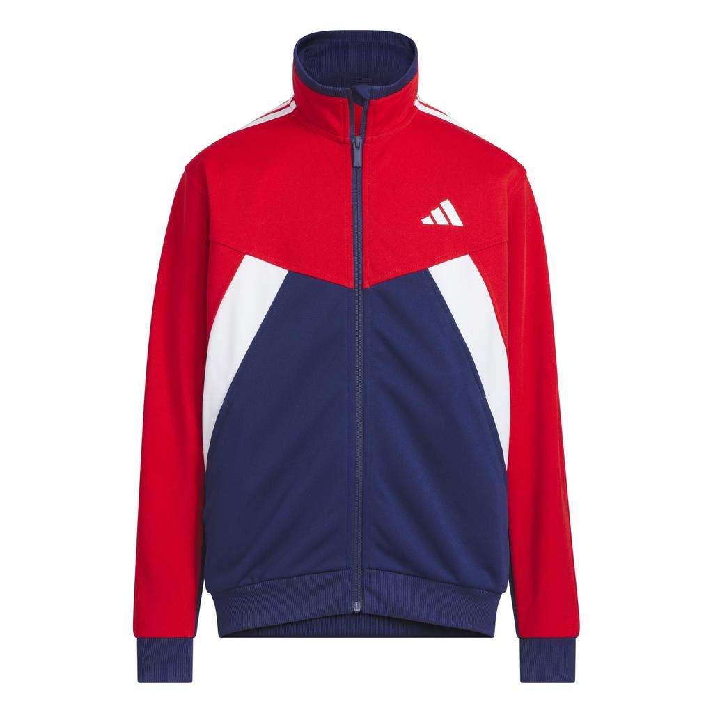Adidas Jersey Top Essentials Color Block WU Jacket Kids KCE61 Better J150 Scarlet/Dark Blue/White (JM4508)