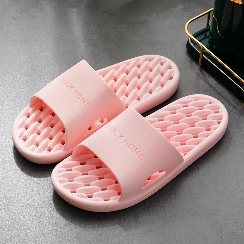 Summer Bathroom Soft Bottom Stepping On Shit Slippers Women's Home Indoor Bathroom Hotel Bath Home Water Leakage Non-slip Cool Slippers Men