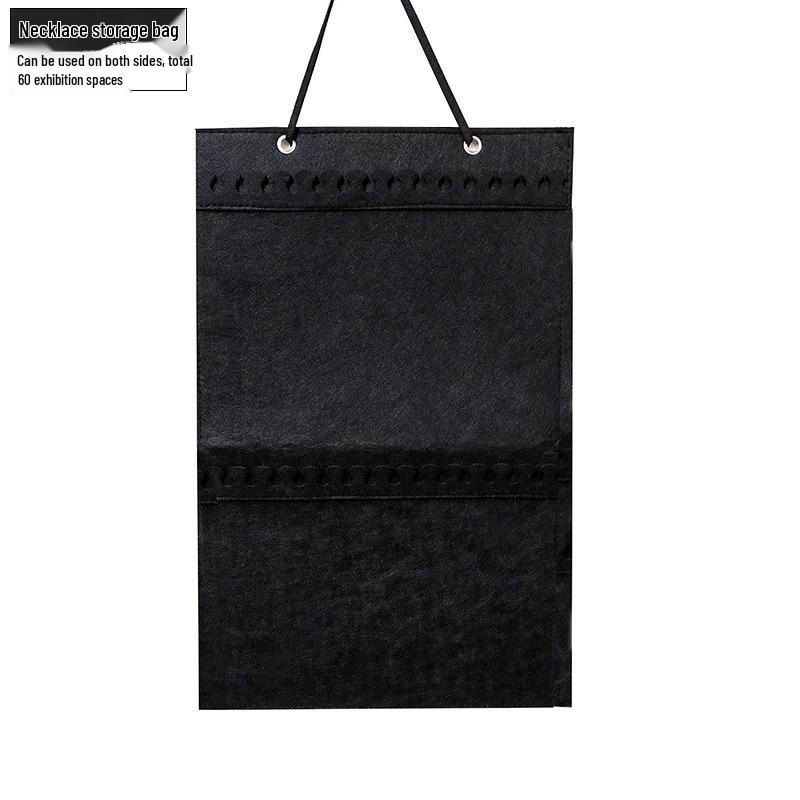 Wall-Mounted Jewelry Organizer: Necklace and Pendant Display Rack чёрный