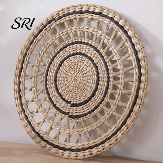 Accessori Sostenibili per la Tavola Arte da Parete Intrecciata in Stile Boho Set di Sottobicchieri e Sottopiatti Rotondi Fatti a Mano 30/35CM Portacasseruola Multiuso da Appendere per Decorazione Soggiorno