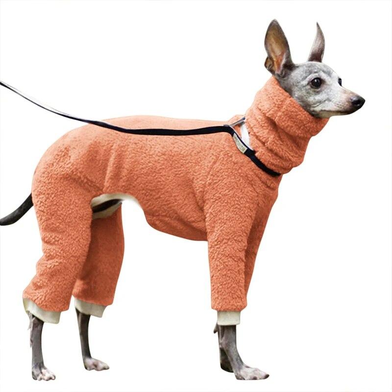 Fashion Soild Greyhound Doberman Coat Pet Winter Fleece Turtleneck Vest Jacket Whippet Gree Dog Jumper Winter Warm Dog Clothes