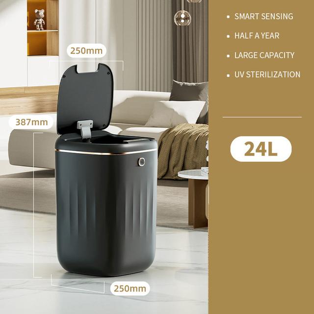40L Smart Sensor Trash Can Large Capacity Induction Trash Bin Electric Touchless Wastebasket For Kitchen Bathroom with Lid
