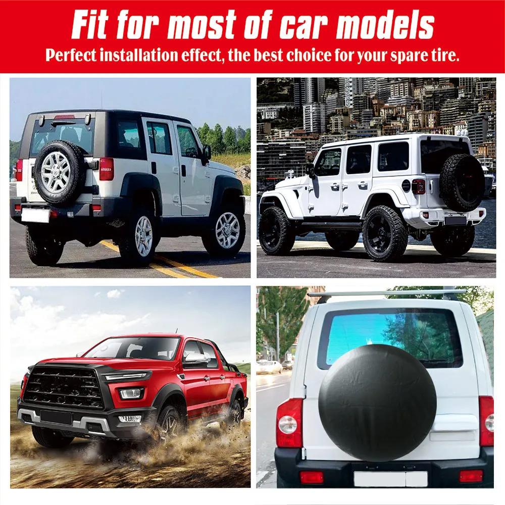 1PC 14"-17" Inch PVC Leather Car Spare Tire Wheel Cover Protector For All Car Tire Bag Spare Wheel Tire Cover Black Protector