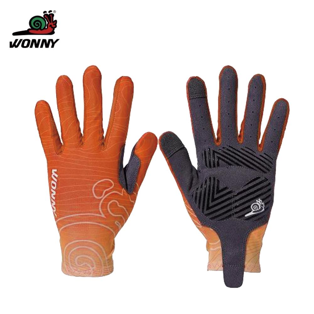 

WONNY Cycling Gloves Mountain Bike Gloves Biking Gloves for Men Women Outdoor Full Finger Workout Gloves Touch Screen Anti-Slip S помаранчевий