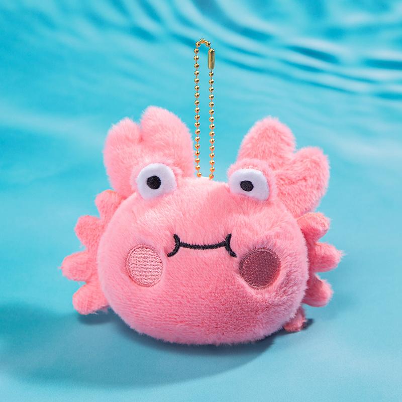 Creative Marine Animal Plush Pendant Cartoon Crab Octopus Sardine Devil Fish Stuffed Doll Bag Accessories Keychain Kids Gifts