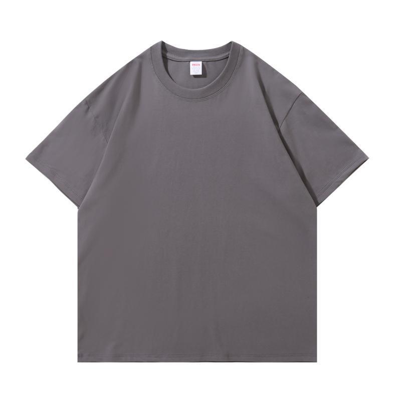 Unisex Heavyweight Pure Cotton Solid Color Short Sleeve Round Neck T-shirt