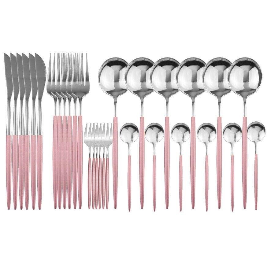 Set de vesela din oțel inoxidabil, 30 de buc