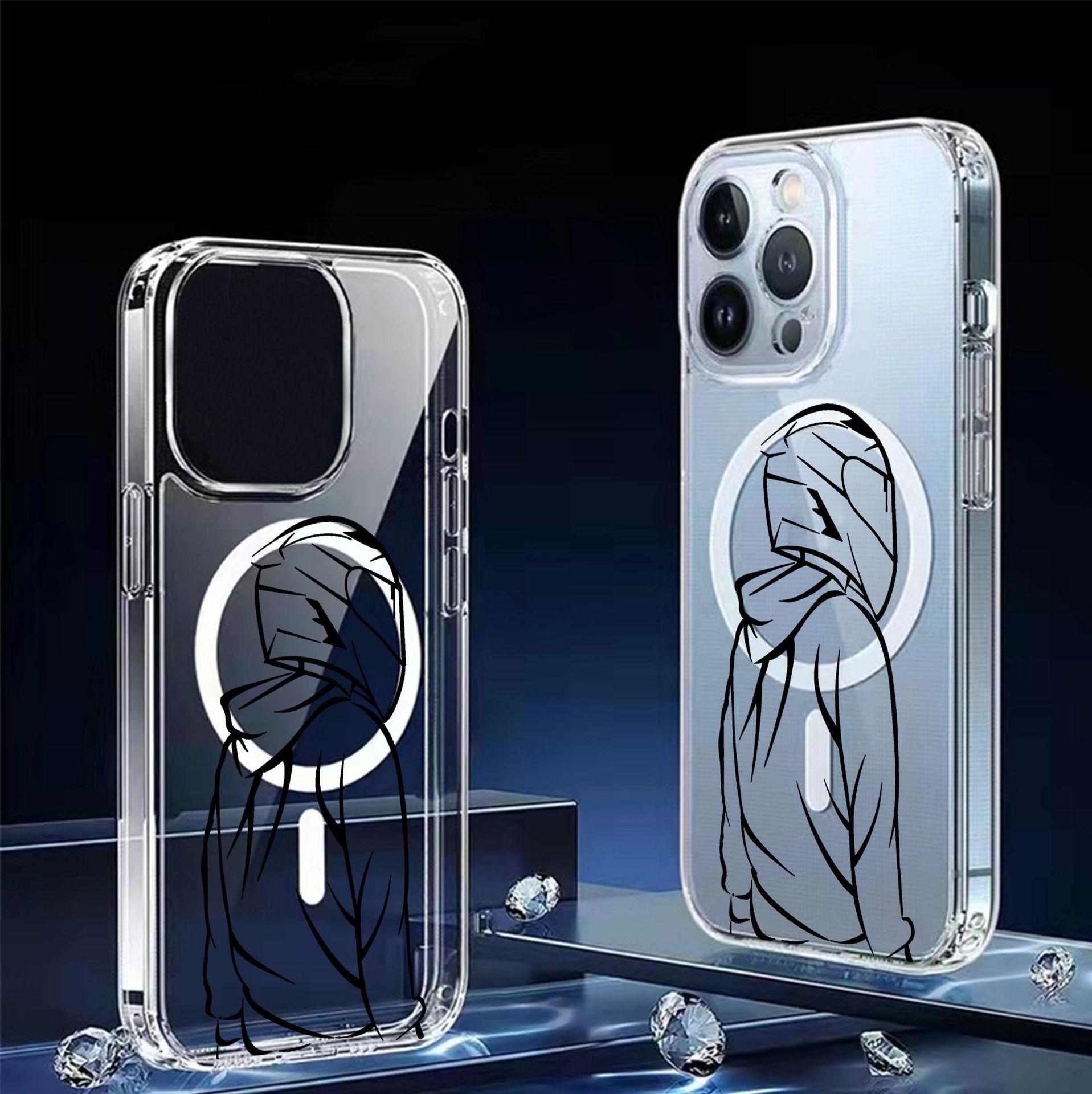 

Motorcycle Back View Magnetic Case for iPhone 15/16/17 Pro Max - Transparent Full Coverage Galaxy S23 Ultra прозорий
