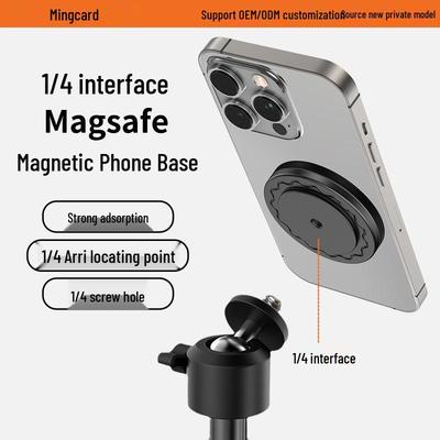 1/4" Screw Adapter with MagSafe Magnetic Head and Arri Base Hole, Strong 17mm Magnet