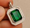 Emerald pendant, 925 Solid Silver, Gemstone Pendant, Emerald Gemstone, Green Stone Pendant