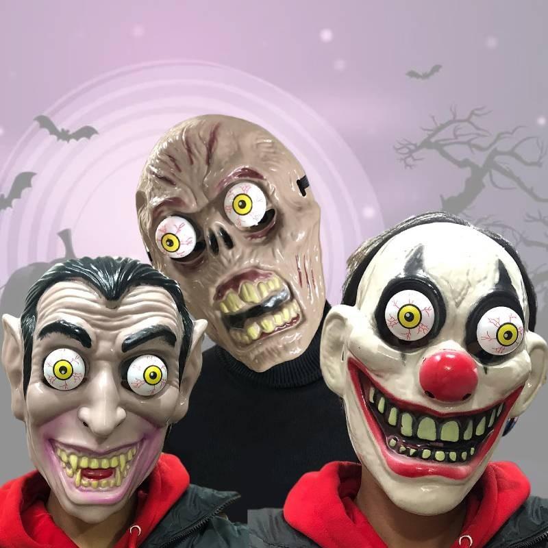 Schreckliche Vollgesichts-Clownmaske für Halloween-Partys und gruselige Kostüme, perfekt für Cosplay-Events