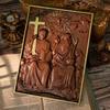 Vintage Religious Holy Statues Trinity Wood Wall Decor, Catholic Mural Family Home Decor