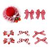 Strawberry Bow Y2K Style Balletcore Mini Bowler Hat Hair Clip Mini Top Hat Bow Plaids Hair Clip Strawberry Style