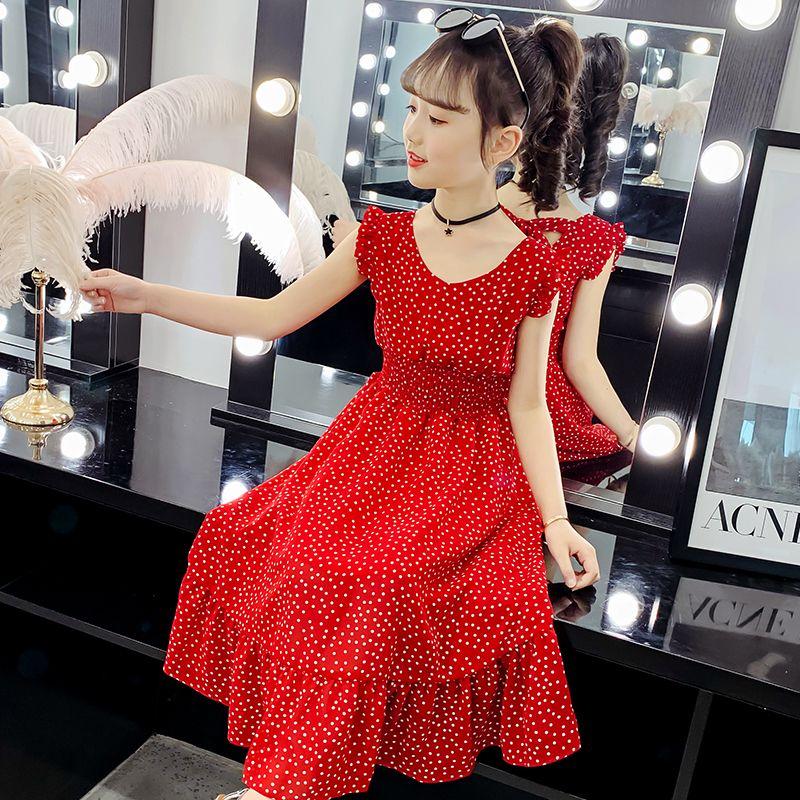 

Платье для девочек, летнее платье принцессы с цветочным принтом, длинное платье для корейских женщин и леди 140