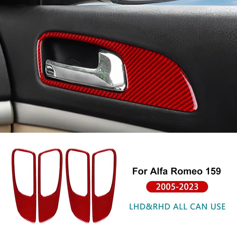 Real Soft Carbon Fiber LHD RHD Car Window Control Button Panel Sticker For Alfa Romeo 159 2005-2018