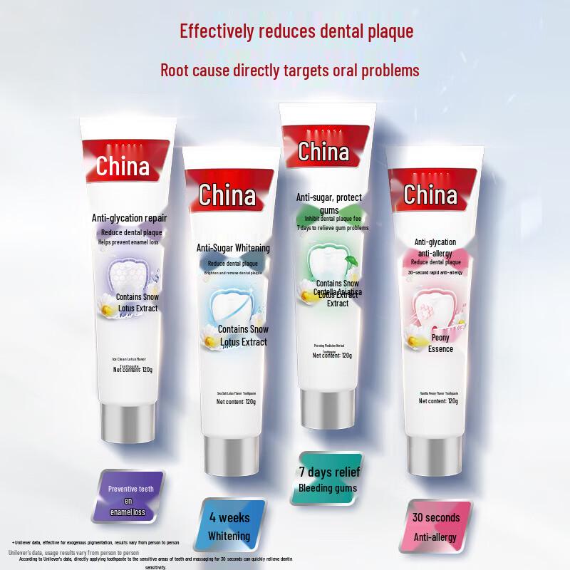 

Zhonghua Anti-Sugar Whitening Toothpaste 4-Flavor Gift Set