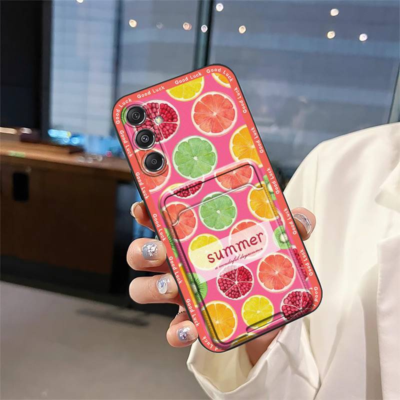 Protective Cartoon Phone Case For Samsung Galaxy M34 5G/F34/SM-M346B Card Bag Fashion Design Anti-dust Full Wrap TPU