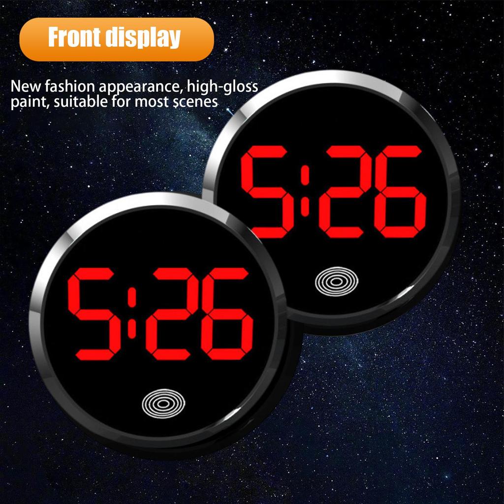 Mini Digital Clock for Car Round Automotive Digital Clock Led Luminous Display Automotive Watch for Road Trip Long Travel