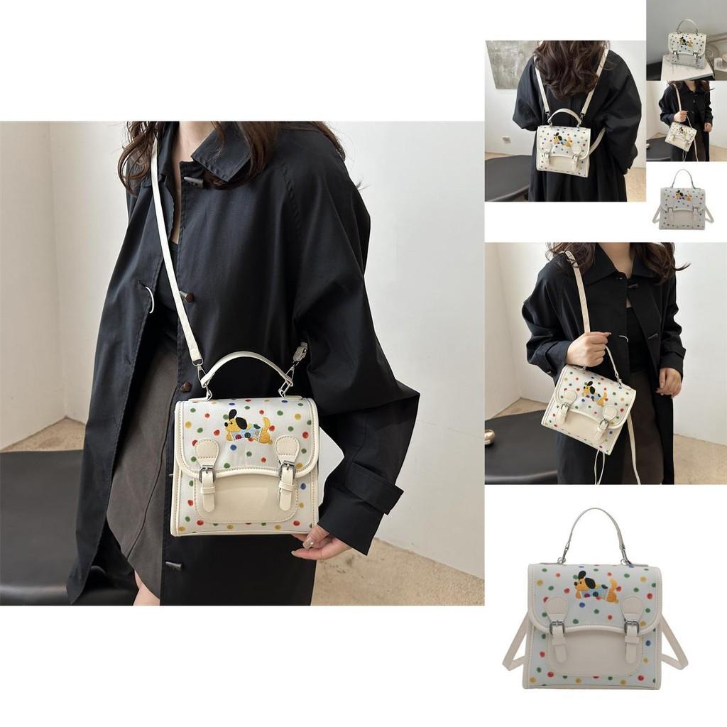 Stylish White Cartoon Large Capacity Square Bag For Women Casual Daily Use