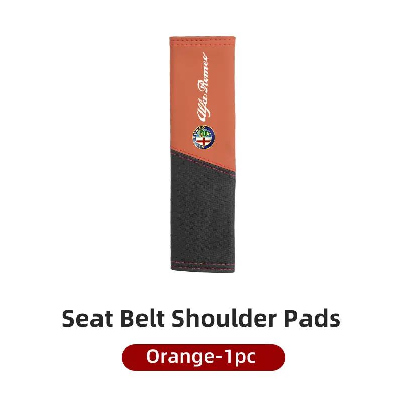 BBDJ3 Car Seat Belt Cover Seatbelt Shoulder Strap Protector Pad For Alfa Romeo Giulia 147 Mito 156 159 166 GT Stelvio Brera Volante