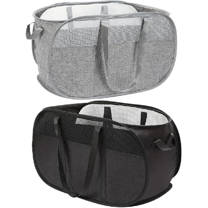 Складные корзины для белья 2 шт DECYOOL Сетчатая корзина для белья раскладная корзина для белья с усиленными ручками для детской комнаты студенческого общежития 7970₽