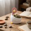 Drainage Hole Goose Planter Pot Cartoon Animal Flower Pot Adorable Goose Planters  Office