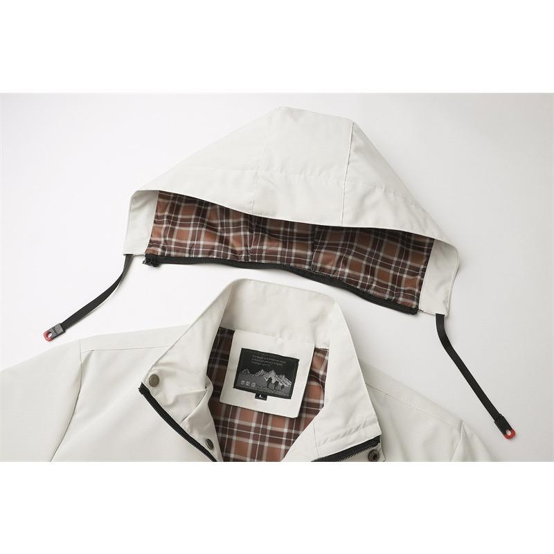 Men's Casual Jacket Parka Autumn Hooded Men's Jacket Solid Color