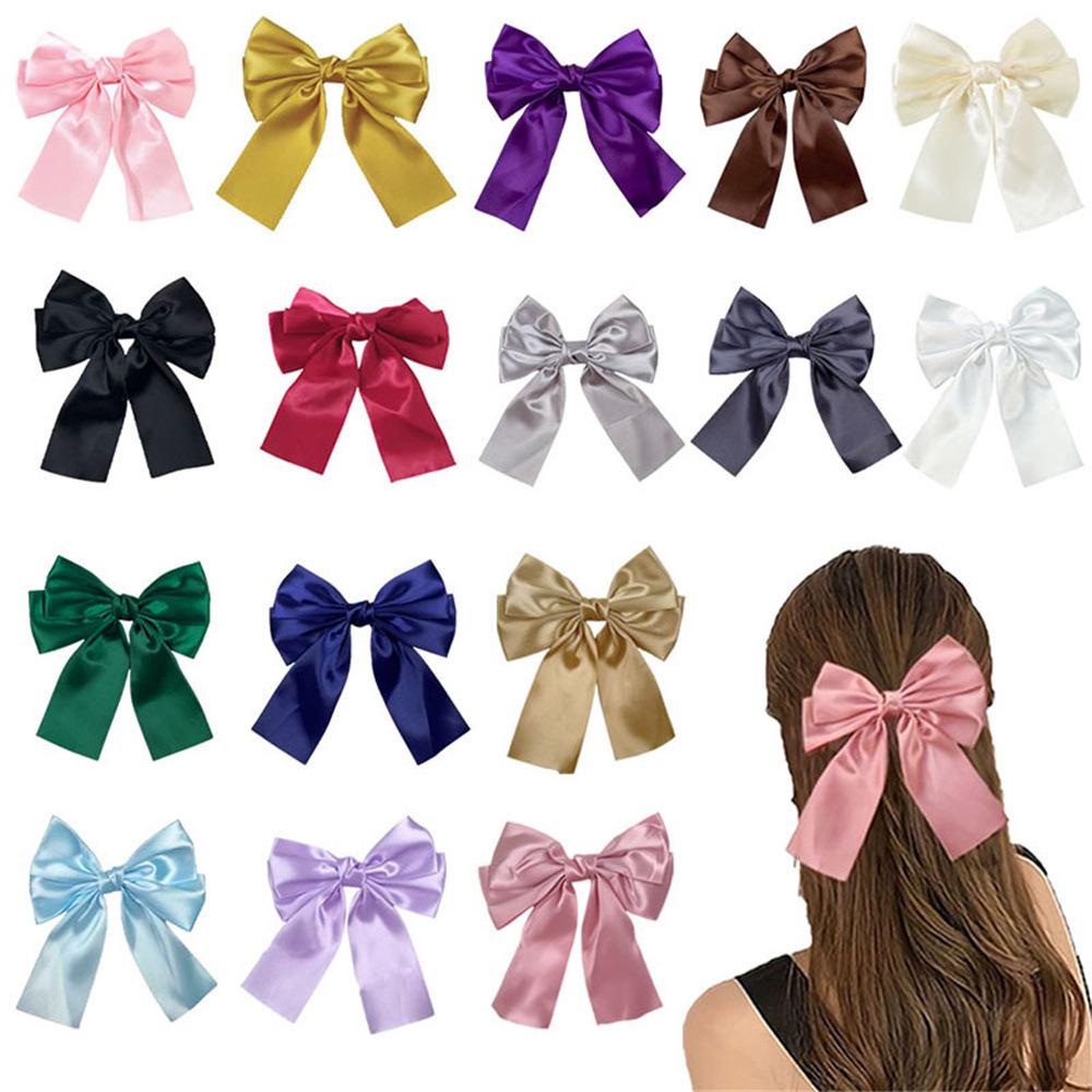 Double Webbing Bow Hairpin Duckbill Clip Premium Sense Versatile Satin Back Head Female Hairpin Hair Accessories