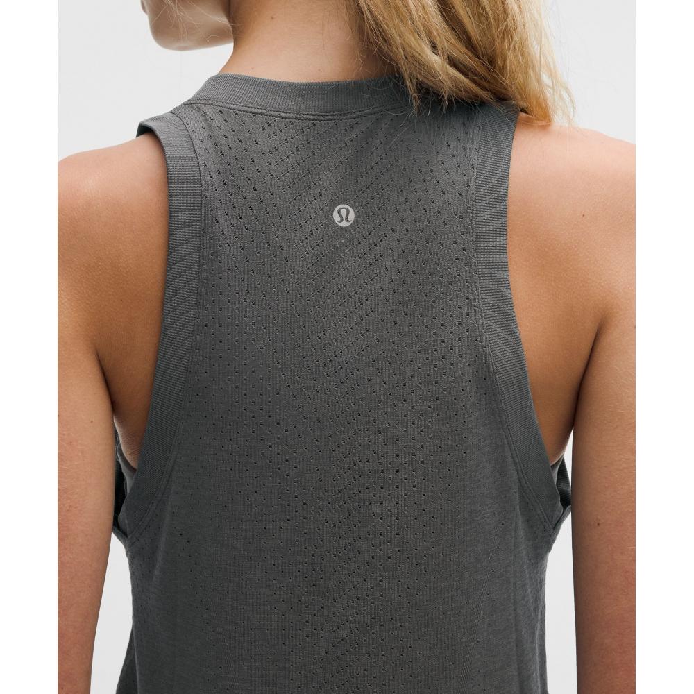 Lululemon Swiftly Open Hole V Neck Tank Top Onyx Grey