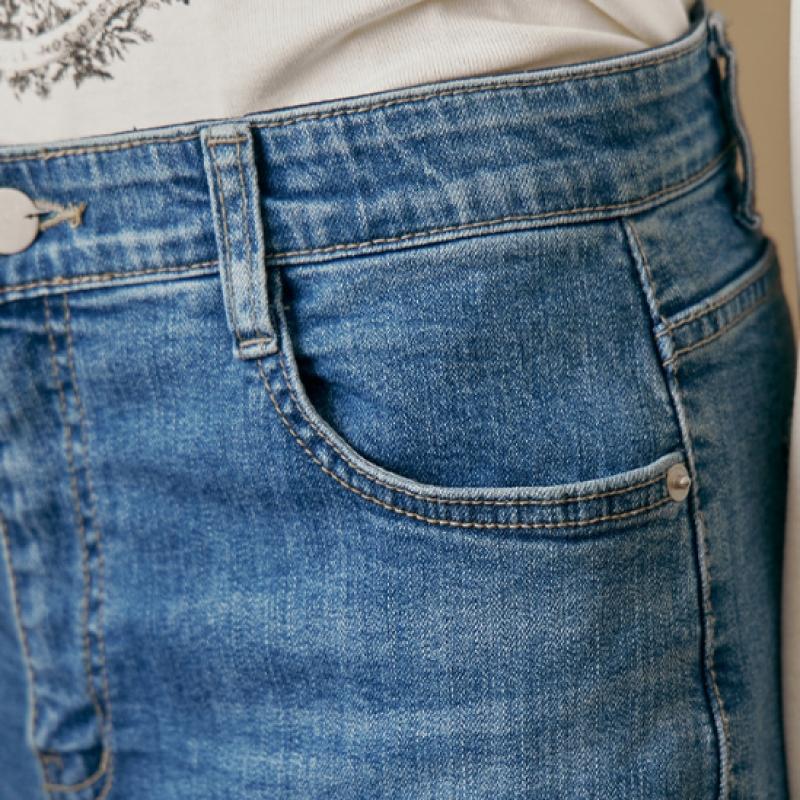 MAXZA Natural Washing Cotton Span Wide Denim Pants Ze05ql402na