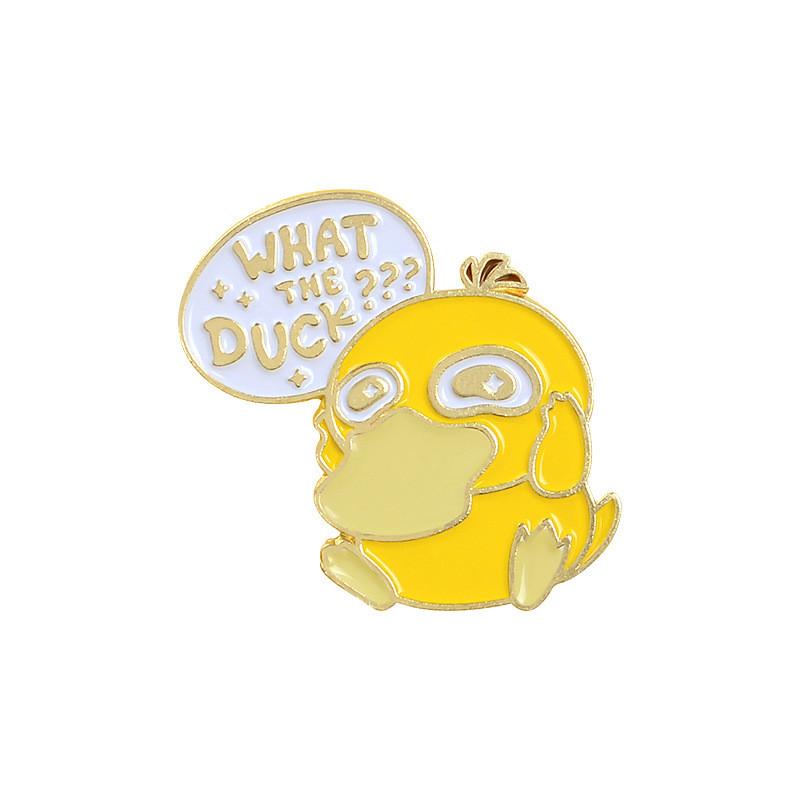 Yellow Creative Animal Duck Brooch With Colorful Enamel And Letter Theme For Trendy Outfits