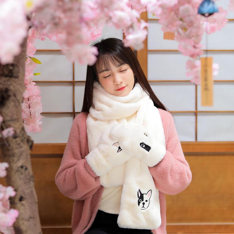 Women's Winter Scarf and Gloves Gift Set