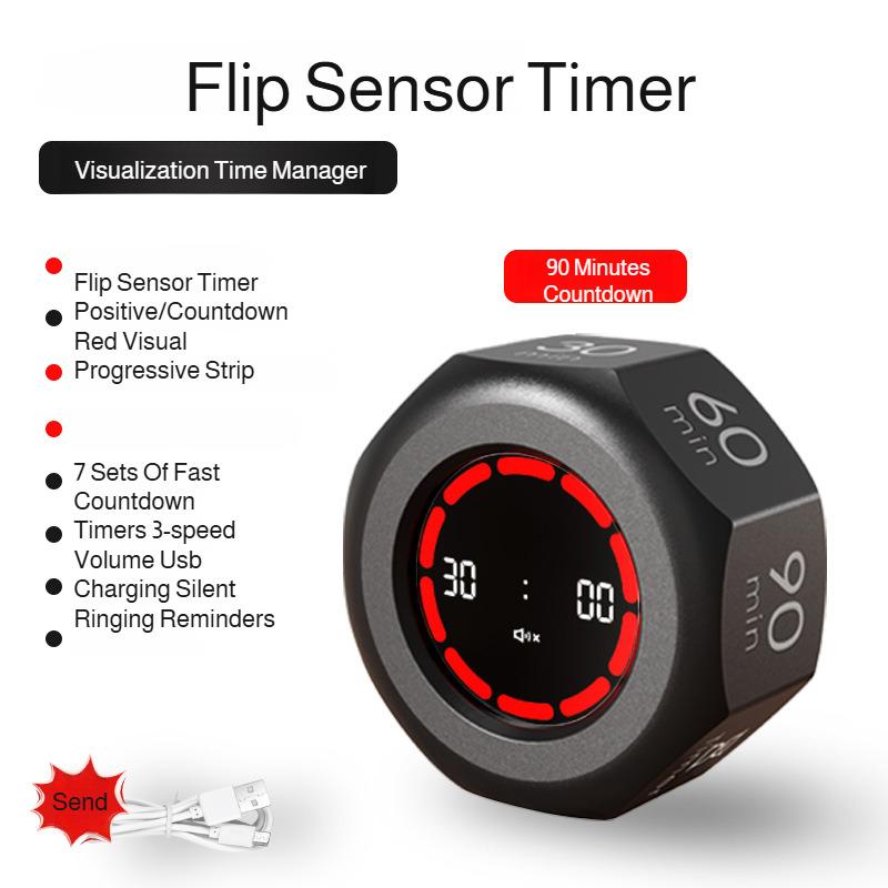 Fitness special flip timer time management study punch timer kitchen time manager special timer чёрный