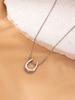 High-End Heart & Geometric Titanium Steel Clavicle Necklace for European & American Markets