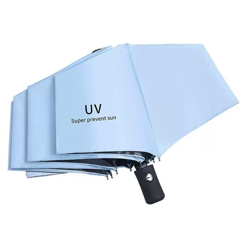 UV automatic black rubber sunshade, dual-purpose sun and rain protection, UV resistant folding sunshade