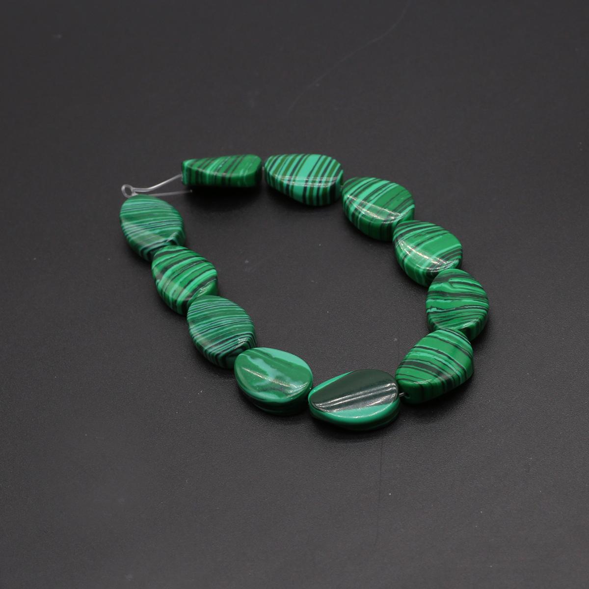 

Изоляционные бусины из натурального камня, прозрачный кристалл/опал/унакит, овальные спиральные бусины для изготовления ювелирных изделий, ожерелье, браслет, серьги, аксессуары Malachite/18x12mm