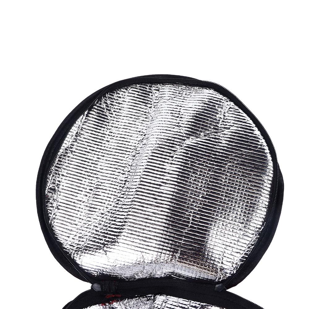 Oxford Cloth Material Insulated Casserole Carrier 11x7in Size Round Reusable Cooler Bag Zippered Foldable Round Insulated Bag