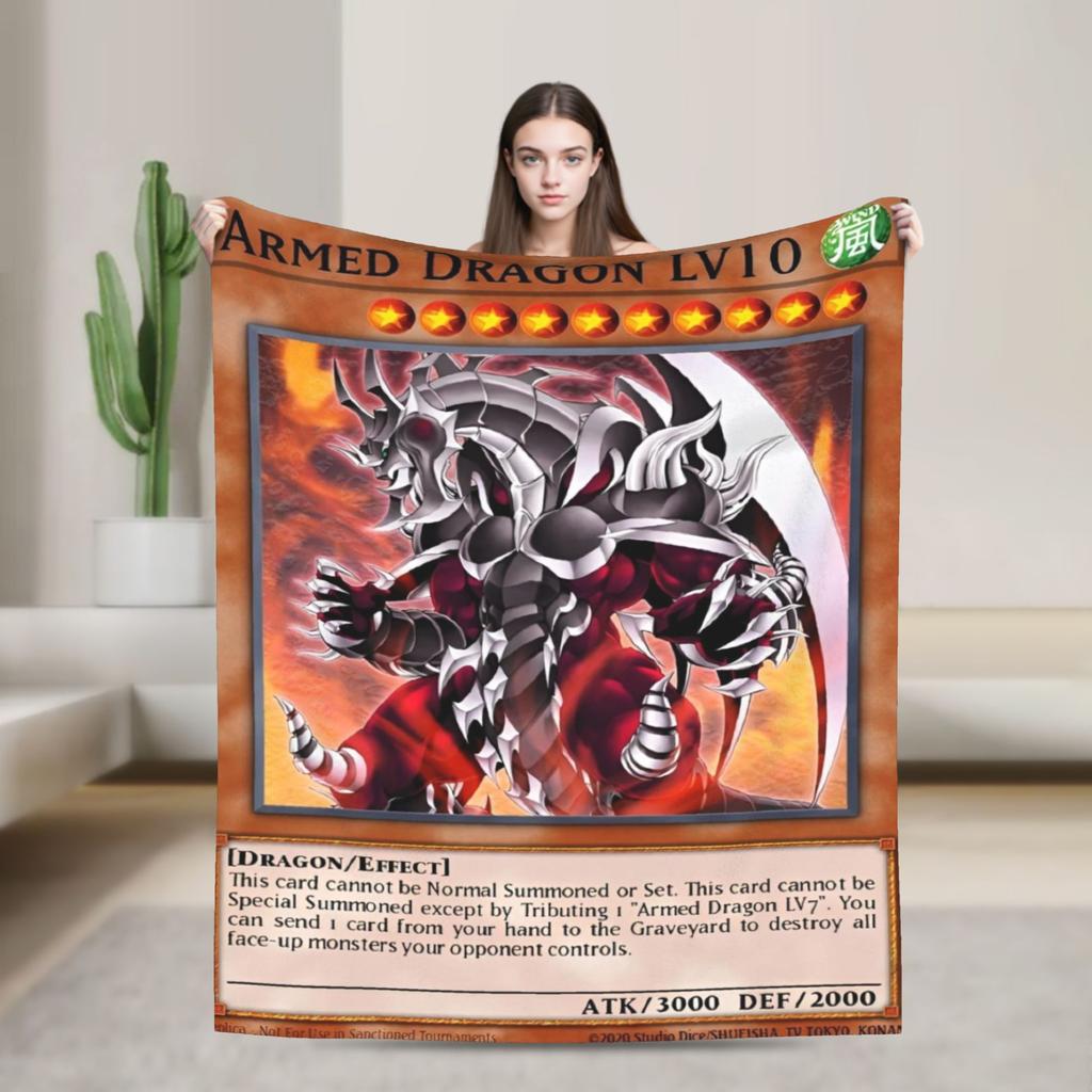Anime Yu Gi Oh Card Blankets  Flannel Funny Breathable Throw Blankets for Bedding Lounge Textile Decor