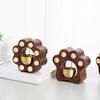 Shopkeeper Bell Cute Cat Claw Wood Brass Magnetic Door Opening Bell for Home Store Entrance 7x7.5cm