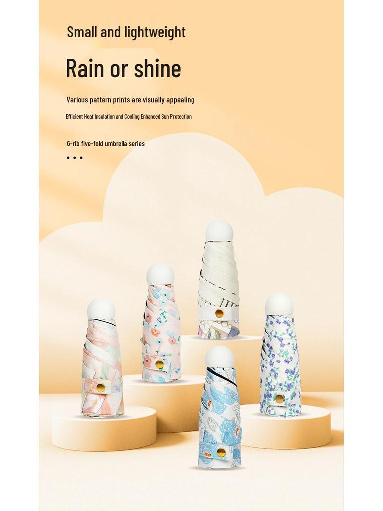 Świeży Styl Przenośny Mini Automatyczny Składany Parasol Damski z Ochroną Przeciwsłoneczną i UV