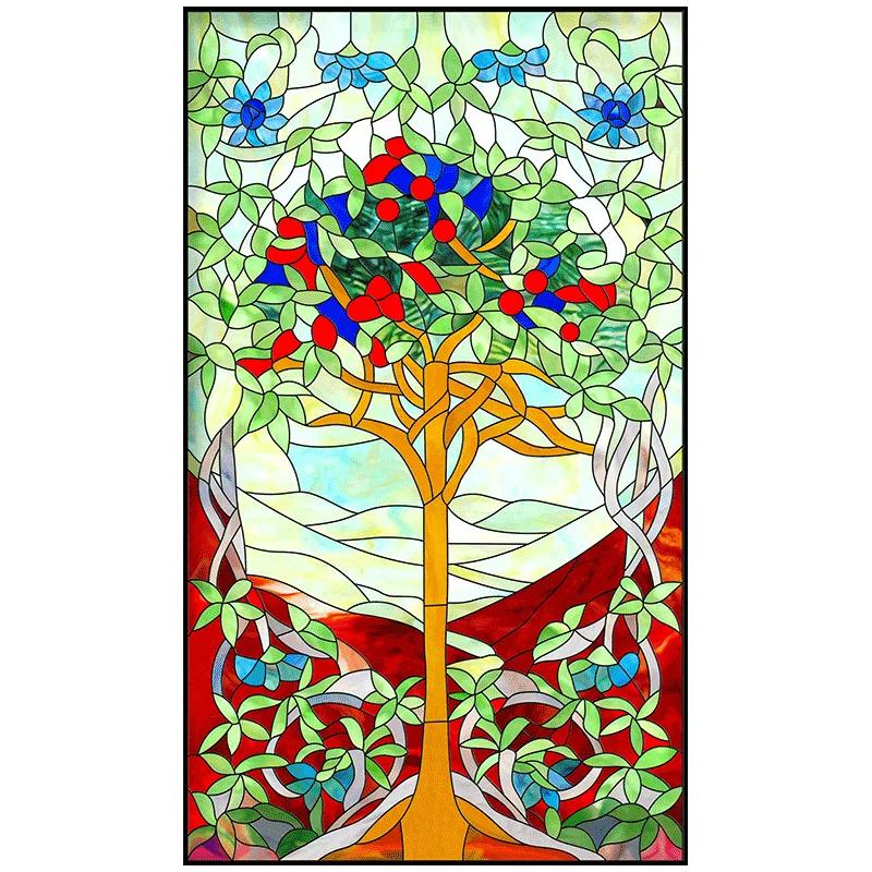 European Vintage Glass Paste Custom Toilet Opaque Painting Tiffany Imitation Art Film Electrostatic Scrub Window Paper