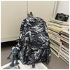 High-value Personalized Graffiti Trendy Cool Backpack Couple Contrasting Colors Lightweight Large-capacity Backpack