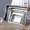 Stainless Steel Square Serving Plate for Rice, BBQ, Dinner, Dumplings, and Vegetables