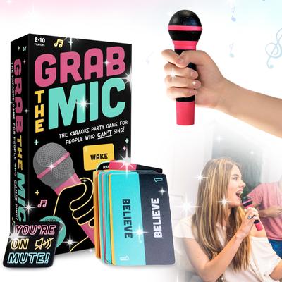 Exciting The Mic-8+ Year Olds, 2-10 Players - Board Game For Bad Singers - 250 Lyric Cards For Fun Hilarious Games Night, Birthday Party, Kids Gift