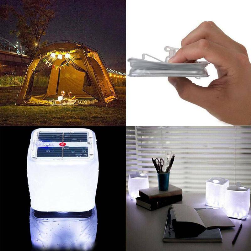 Solar Power Inflatable Camping Lights Outdoor LED Lamp Frosted RGB/Warm Square Solar Panel Shed Light Emergency Hiking Lighting